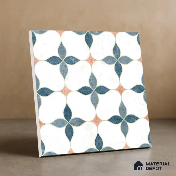 Moroccan Wall & Floor Tile TL 05982 Gemini 200 x 200 mm Vitrified Full Body Glue Matte Finish - 9 mm | Ideal For Bathroom, Kitchen, Dining Areas | 2 mm Spacer is Mandatory | Please Expect a Slight Variation of Pattern