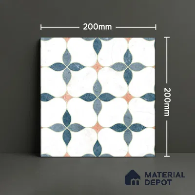 Moroccan Wall & Floor Tile TL 05982 Gemini 200 x 200 mm Vitrified Full Body Glue Matte Finish - 9 mm | Ideal For Bathroom, Kitchen, Dining Areas | 2 mm Spacer is Mandatory | Please Expect a Slight Variation of Pattern
