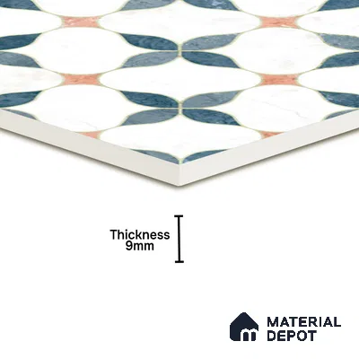 Moroccan Wall & Floor Tile TL 05982 Gemini 200 x 200 mm Vitrified Full Body Glue Matte Finish - 9 mm | Ideal For Bathroom, Kitchen, Dining Areas | 2 mm Spacer is Mandatory | Please Expect a Slight Variation of Pattern