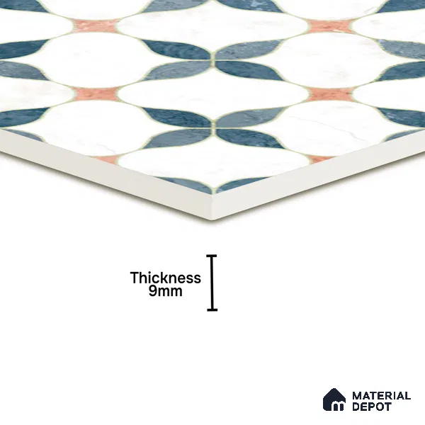 Moroccan Wall & Floor Tile TL 05982 Gemini 200 x 200 mm Vitrified Full Body Glue Matte Finish - 9 mm | Ideal For Bathroom, Kitchen, Dining Areas | 2 mm Spacer is Mandatory | Please Expect a Slight Variation of Pattern
