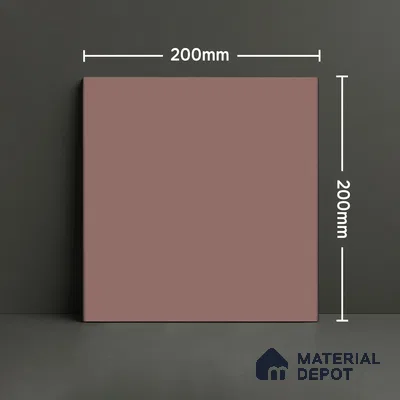 Subway Floor & Wall Tile TL 05983 B Plain Cranberry 200 x 200 mm Full Body Vitrified Matte Finish - 9 mm | Ideal For Bathroom, Kitchen, Dining Areas | 2 mm Spacer is Mandatory | Please Expect a Slight Variation of Pattern (Sample)