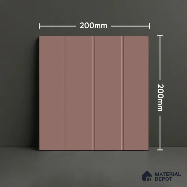 Subway Floor & Wall Tile TL 05983 C Strap Cranberry Punch 200 x 200 mm Full Body Vitrified Punch Matte Finish - 9 mm | Ideal For Bathroom, Kitchen, Dining Areas | 2 mm Spacer is Mandatory | Please Expect a Slight Variation of Pattern (Sample)