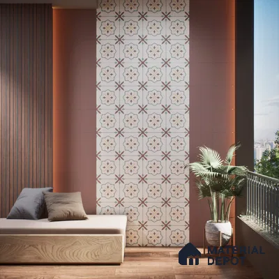 Moroccan Wall & Floor Tile TL 05983 Giza 200 x 200 mm Vitrified Full Body Glue Matte Finish - 9 mm | Ideal For Bathroom, Kitchen, Dining Areas | 2 mm Spacer is Mandatory | Please Expect a Slight Variation of Pattern