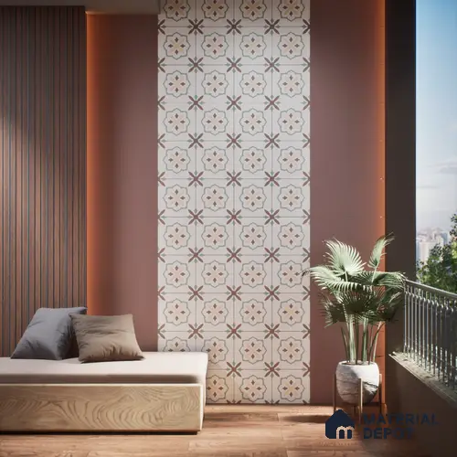 Moroccan Wall & Floor Tile TL 05983 Giza 200 x 200 mm Vitrified Glue Matte Finish - 9 mm | Ideal For Bathroom, Kitchen, Dining Areas | 2 mm Spacer is Mandatory | Please Expect a Slight Variation of Pattern