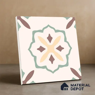Moroccan Wall & Floor Tile TL 05983 Giza 200 x 200 mm Vitrified Full Body Glue Matte Finish - 9 mm | Ideal For Bathroom, Kitchen, Dining Areas | 2 mm Spacer is Mandatory | Please Expect a Slight Variation of Pattern