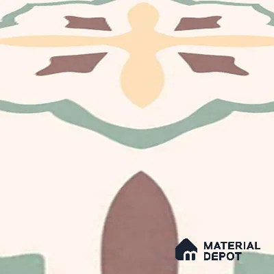 Moroccan Wall & Floor Tile TL 05983 Giza 200 x 200 mm Vitrified Full Body Glue Matte Finish - 9 mm | Ideal For Bathroom, Kitchen, Dining Areas | 2 mm Spacer is Mandatory | Please Expect a Slight Variation of Pattern