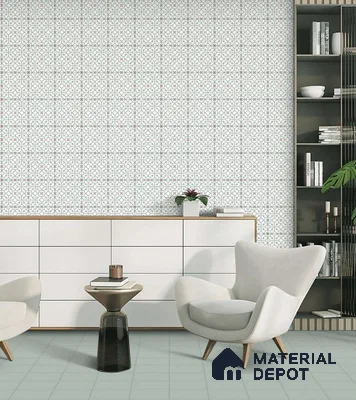 Subway Floor & Wall Tile TL 05984 B Plain Sky 200 x 200 mm Full Body Vitrified Matte Finish - 9 mm | Ideal For Bathroom, Kitchen, Dining Areas | 2 mm Spacer is Mandatory | Please Expect a Slight Variation of Pattern