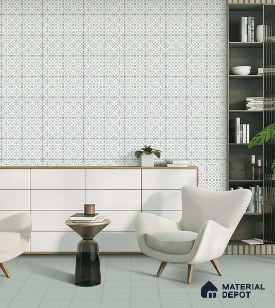 Subway Floor & Wall Tile TL 05984 B Plain Sky 200 x 200 mm Full Body Vitrified Matte Finish - 9 mm | Ideal For Bathroom, Kitchen, Dining Areas | 2 mm Spacer is Mandatory | Please Expect a Slight Variation of Pattern