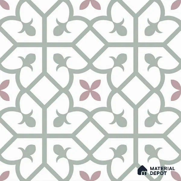 Moroccan Wall & Floor Tile TL 05984 Glide 200 x 200 mm Vitrified Glue Matte Finish - 9 mm | Ideal For Bathroom, Kitchen, Dining Areas | 2 mm Spacer is Mandatory | Please Expect a Slight Variation of Pattern (Sample)