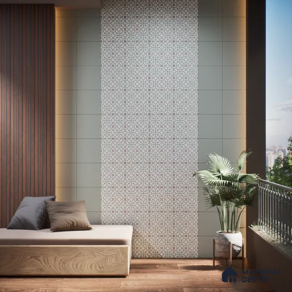 Moroccan Wall & Floor Tile TL 05984 Glide 200 x 200 mm Vitrified Glue Matte Finish - 9 mm | Ideal For Bathroom, Kitchen, Dining Areas | 2 mm Spacer is Mandatory | Please Expect a Slight Variation of Pattern (Sample)