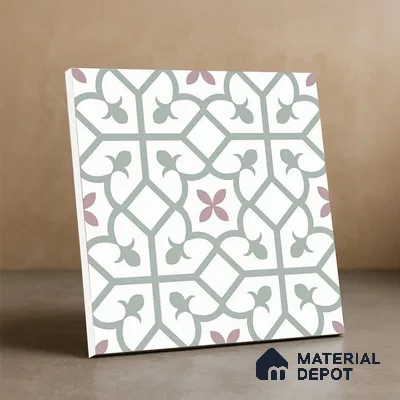 Moroccan Wall & Floor Tile TL 05984 Glide 200 x 200 mm Vitrified Glue Matte Finish - 9 mm | Ideal For Bathroom, Kitchen, Dining Areas | 2 mm Spacer is Mandatory | Please Expect a Slight Variation of Pattern (Sample)