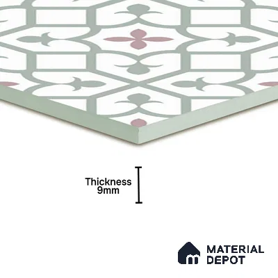 Moroccan Wall & Floor Tile TL 05984 Glide 200 x 200 mm Vitrified Glue Matte Finish - 9 mm | Ideal For Bathroom, Kitchen, Dining Areas | 2 mm Spacer is Mandatory | Please Expect a Slight Variation of Pattern (Sample)