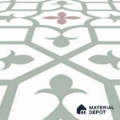 Moroccan Wall & Floor Tile TL 05984 Glide 200 x 200 mm Vitrified Glue Matte Finish - 9 mm | Ideal For Bathroom, Kitchen, Dining Areas | 2 mm Spacer is Mandatory | Please Expect a Slight Variation of Pattern (Sample)