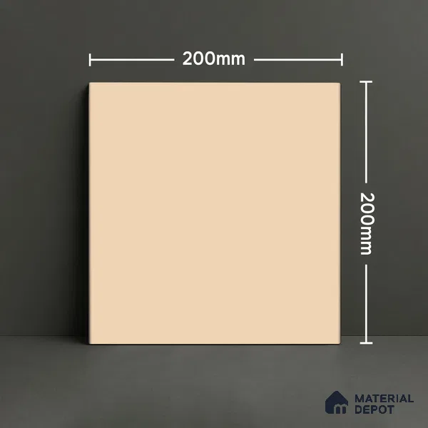 Subway Floor & Wall Tile TL 05985 B Plain Ochre 200 x 200 mm Full Body Vitrified Matte Finish - 9 mm | Ideal For Bathroom, Kitchen, Dining Areas | 2 mm Spacer is Mandatory | Please Expect a Slight Variation of Pattern (Sample)