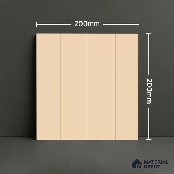 Subway Floor & Wall Tile TL 05985 C Strap Ochre Punch 200 x 200 mm Full Body Vitrified Punch Matte Finish - 9 mm | Ideal For Bathroom, Kitchen, Dining Areas | 2 mm Spacer is Mandatory | Please Expect a Slight Variation of Pattern (Sample)