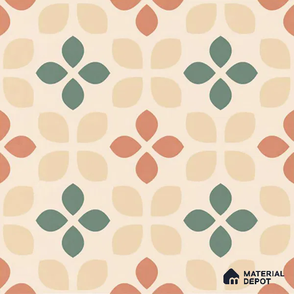 Moroccan Wall & Floor Tile TL 05985 Gombe 200 x 200 mm Vitrified Glue Matte Finish - 9 mm | Ideal For Bathroom, Kitchen, Dining Areas | 2 mm Spacer is Mandatory | Please Expect a Slight Variation of Pattern (Sample)