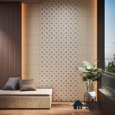Moroccan Wall & Floor Tile TL 05985 Gombe 200 x 200 mm Vitrified Glue Matte Finish - 9 mm | Ideal For Bathroom, Kitchen, Dining Areas | 2 mm Spacer is Mandatory | Please Expect a Slight Variation of Pattern (Sample)