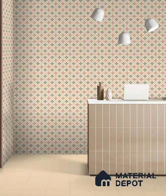 Moroccan Wall & Floor Tile TL 05985 Gombe 200 x 200 mm Vitrified Glue Matte Finish - 9 mm | Ideal For Bathroom, Kitchen, Dining Areas | 2 mm Spacer is Mandatory | Please Expect a Slight Variation of Pattern (Sample)