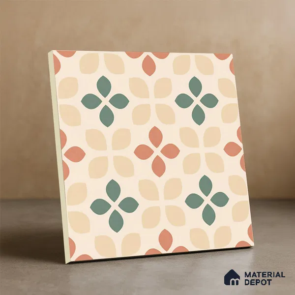 Moroccan Wall & Floor Tile TL 05985 Gombe 200 x 200 mm Vitrified Glue Matte Finish - 9 mm | Ideal For Bathroom, Kitchen, Dining Areas | 2 mm Spacer is Mandatory | Please Expect a Slight Variation of Pattern (Sample)