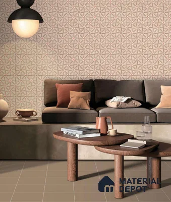 Subway Floor & Wall Tile TL 05986 B Plain Linen 200 x 200 mm Full Body Vitrified Matte Finish - 9 mm | Ideal For Bathroom, Kitchen, Dining Areas | 2 mm Spacer is Mandatory | Please Expect a Slight Variation of Pattern (Sample)