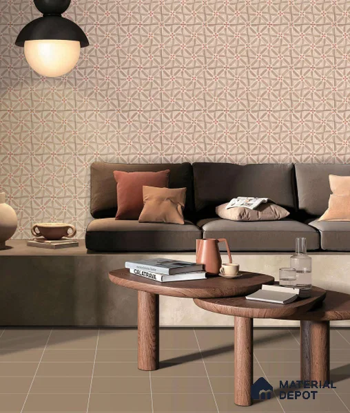 Subway Floor & Wall Tile TL 05986 B Plain Linen 200 x 200 mm Full Body Vitrified Matte Finish - 9 mm | Ideal For Bathroom, Kitchen, Dining Areas | 2 mm Spacer is Mandatory | Please Expect a Slight Variation of Pattern (Sample)