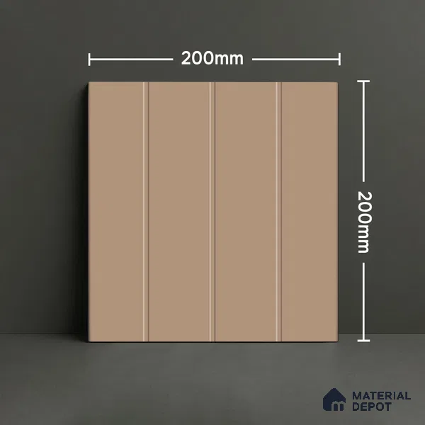 Subway Floor & Wall Tile TL 05986 C Strap Linen Punch 200 x 200 mm Full Body Vitrified Punch Matte Finish - 9 mm | Ideal For Bathroom, Kitchen, Dining Areas | 2 mm Spacer is Mandatory | Please Expect a Slight Variation of Pattern (Sample)