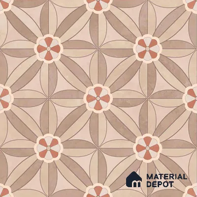Moroccan Wall & Floor Tile TL 05986 Star Flower 200 x 200 mm Vitrified Glue Matte Finish - 9 mm | Ideal For Bathroom, Kitchen, Dining Areas | Please Expect a Slight Variation of Pattern (Sample)