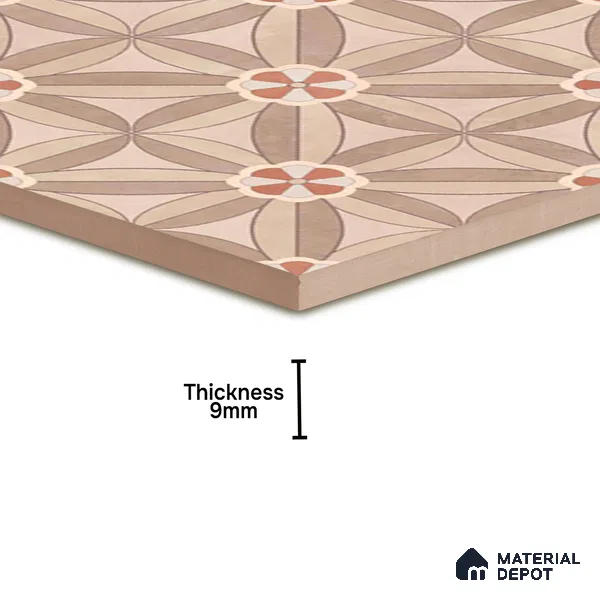 Moroccan Wall & Floor Tile TL 05986 Star Flower 200 x 200 mm Vitrified Glue Matte Finish - 9 mm | Ideal For Bathroom, Kitchen, Dining Areas | Please Expect a Slight Variation of Pattern (Sample)