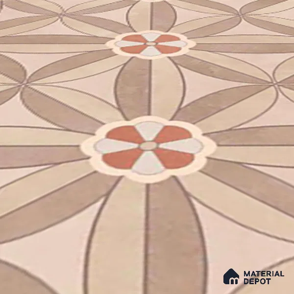 Moroccan Wall & Floor Tile TL 05986 Star Flower 200 x 200 mm Vitrified Glue Matte Finish - 9 mm | Ideal For Bathroom, Kitchen, Dining Areas | Please Expect a Slight Variation of Pattern (Sample)