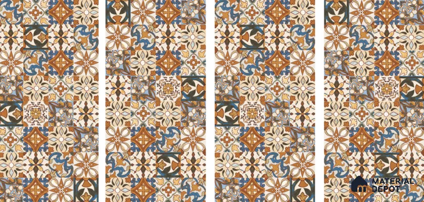 Moroccan Wall Tile TL 06120 Royal Jaisalmer Decor 4 ft x 2 ft Vitrified Matte Finish - 9 mm | Suitable For Living Room, Bedroom, Bathroom, Kitchen (Sample)