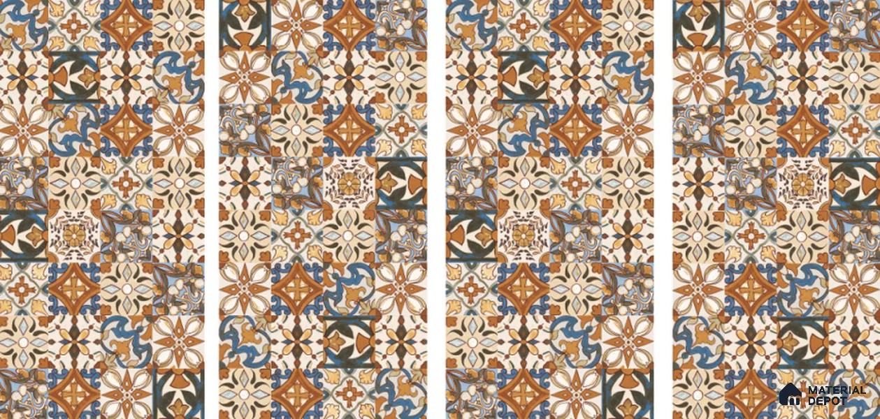 Moroccan Wall Tile TL 06120 Royal Jaisalmer Decor 4 ft x 2 ft Vitrified Matte Finish - 9 mm | Suitable For Living Room, Bedroom, Bathroom, Kitchen (Sample)