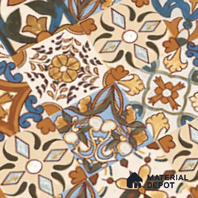 Moroccan Wall Tile TL 06120 Royal Jaisalmer Decor 4 ft x 2 ft Vitrified Matte Finish - 9 mm | Suitable For Living Room, Bedroom, Bathroom, Kitchen (Sample)