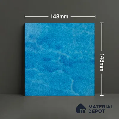 Punch Wall Handmade Tile TL 05870 B Pattern 2 Aqua Crackle 148 mm x 148 mm Vitrified - 9 mm | Random Mix Patterns | Suitable For Living Room, Bedroom, Kitchen
