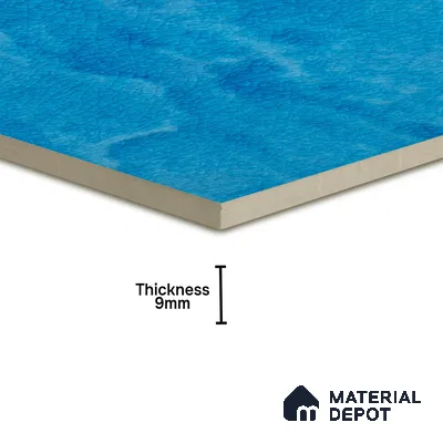 Punch Wall Handmade Tile TL 05870 B Pattern 2 Aqua Crackle 148 mm x 148 mm Vitrified - 9 mm | Random Mix Patterns | Suitable For Living Room, Bedroom, Kitchen