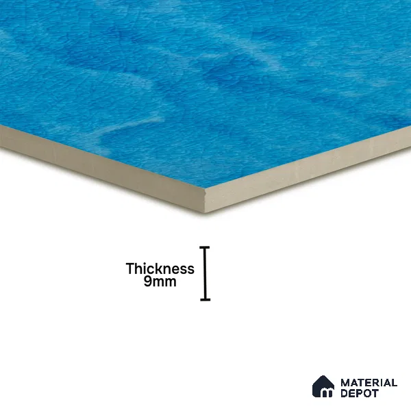 Punch Wall Handmade Tile TL 05870 B Pattern 2 Aqua Crackle 148 mm x 148 mm Vitrified - 9 mm | Random Mix Patterns | Suitable For Living Room, Bedroom, Kitchen