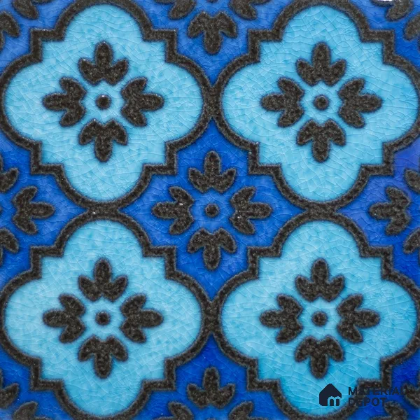 Moroccan Wall Handmade Tile TL 05870 Pattern 1 Aqua Medley 148 mm x 148 mm Vitrified - 9 mm | Random Mix Patterns | Suitable For Living Room, Bedroom, Kitchen