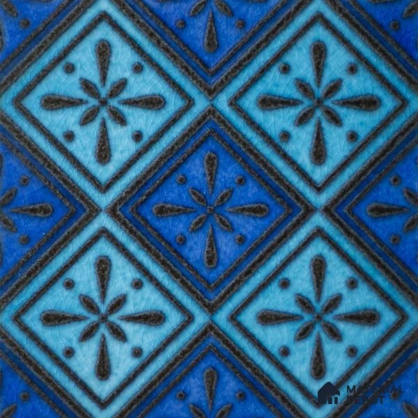 Moroccan Wall Handmade Tile TL 05870 Pattern 1 Aqua Medley 148 mm x 148 mm Vitrified - 9 mm | Random Mix Patterns | Suitable For Living Room, Bedroom, Kitchen