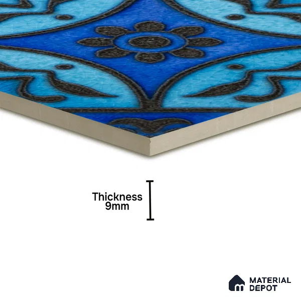 Moroccan Wall Handmade Tile TL 05870 Pattern 1 Aqua Medley 148 mm x 148 mm Vitrified - 9 mm | Random Mix Patterns | Suitable For Living Room, Bedroom, Kitchen