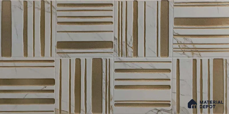 Highlighter Wall Tile TL 05335 B Splendore Morse Plaza Light 2 ft x 1 ft Ceramic Matte Finish - 9 mm | Suitable for Kitchen, Bathroom & Balcony Walls (Sample)