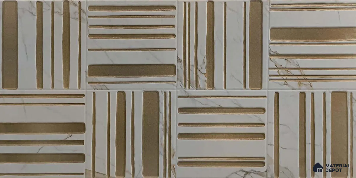 Highlighter Wall Tile TL 05335 B Splendore Morse Plaza Light 2 ft x 1 ft Ceramic Matte Finish - 9 mm | Suitable for Kitchen, Bathroom & Balcony Walls (Sample)