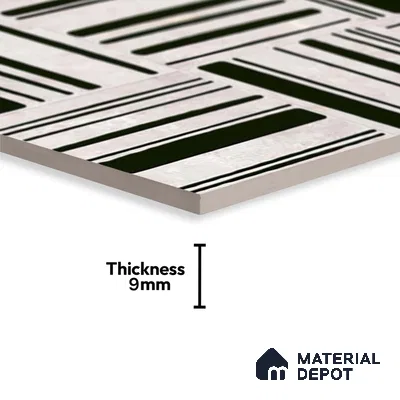 Highlighter Wall Tile TL 05335 Splendore Highlighter 2 Black Bianco 2 ft x 1 ft Ceramic Matte Finish - 9 mm | Suitable for Kitchen, Bathroom & Balcony Walls (Sample)