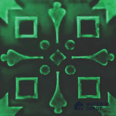 Moroccan Wall Tile TL 05637 Tangier Emerald Sculpture 6 x 6 inch Ceramic Matte Finish - 9 mm | 5 Random Faces | Suitable for Living Room, Bathroom, Kitchen & Backsplash