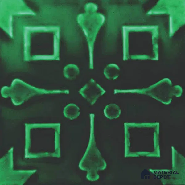 Moroccan Wall Tile TL 05637 Tangier Emerald Sculpture 6 x 6 inch Ceramic Matte Finish - 9 mm | 5 Random Faces | Suitable for Living Room, Bathroom, Kitchen & Backsplash