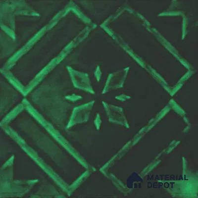 Moroccan Wall Tile TL 05637 Tangier Emerald Sculpture 6 x 6 inch Ceramic Matte Finish - 9 mm | 5 Random Faces | Suitable for Living Room, Bathroom, Kitchen & Backsplash