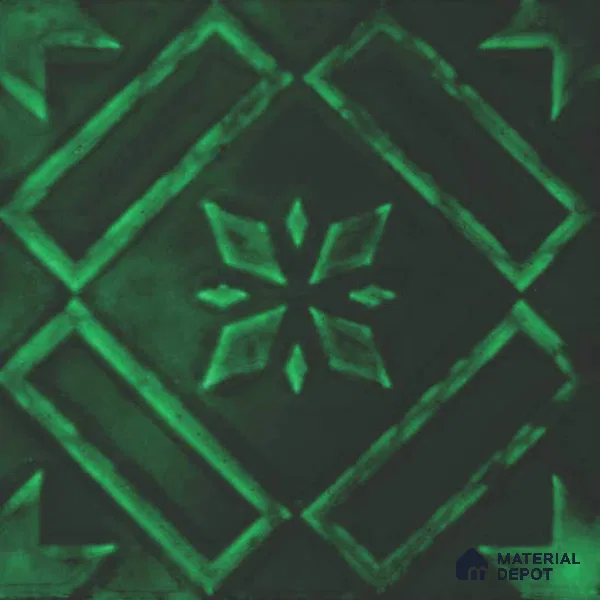 Moroccan Wall Tile TL 05637 Tangier Emerald Sculpture 6 x 6 inch Ceramic Matte Finish - 9 mm | 5 Random Faces | Suitable for Living Room, Bathroom, Kitchen & Backsplash