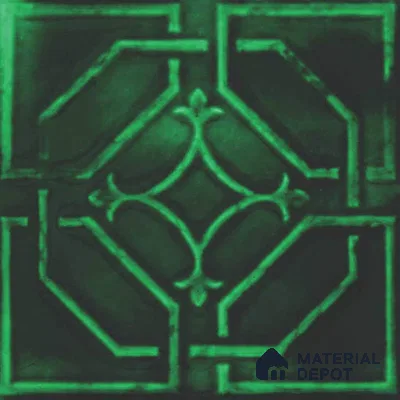 Moroccan Wall Tile TL 05637 Tangier Emerald Sculpture 6 x 6 inch Ceramic Matte Finish - 9 mm | 5 Random Faces | Suitable for Living Room, Bathroom, Kitchen & Backsplash