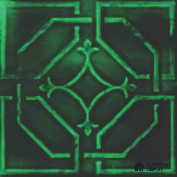 Moroccan Wall Tile TL 05637 Tangier Emerald Sculpture 6 x 6 inch Ceramic Matte Finish - 9 mm | 5 Random Faces | Suitable for Living Room, Bathroom, Kitchen & Backsplash