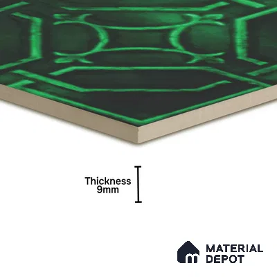 Moroccan Wall Tile TL 05637 Tangier Emerald Sculpture 6 x 6 inch Ceramic Matte Finish - 9 mm | 5 Random Faces | Suitable for Living Room, Bathroom, Kitchen & Backsplash