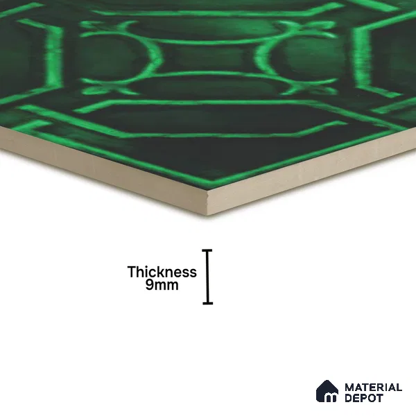 Moroccan Wall Tile TL 05637 Tangier Emerald Sculpture 6 x 6 inch Ceramic Matte Finish - 9 mm | 5 Random Faces | Suitable for Living Room, Bathroom, Kitchen & Backsplash