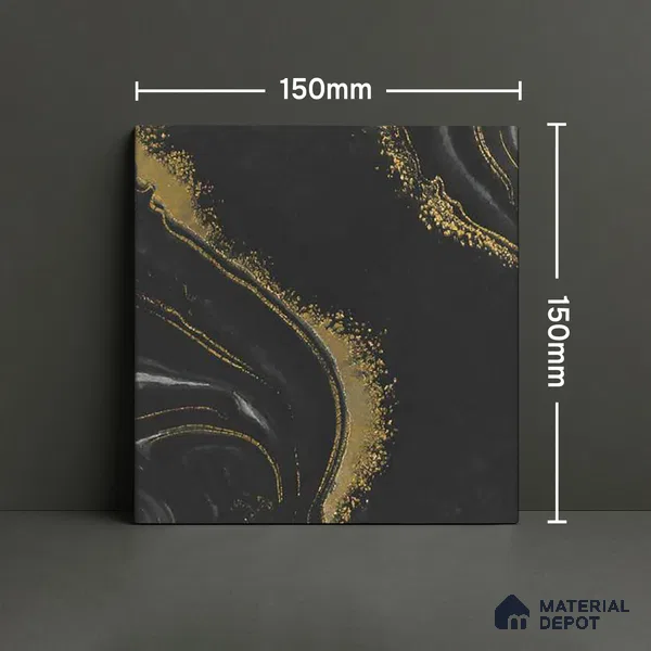 Moroccan Wall Tile TL 05641 Tangier Midnight Opal 6 x 6 inch Ceramic Matte Finish - 9 mm | 4 Random Faces | Suitable for Living Room, Bathroom, Kitchen & Backsplash